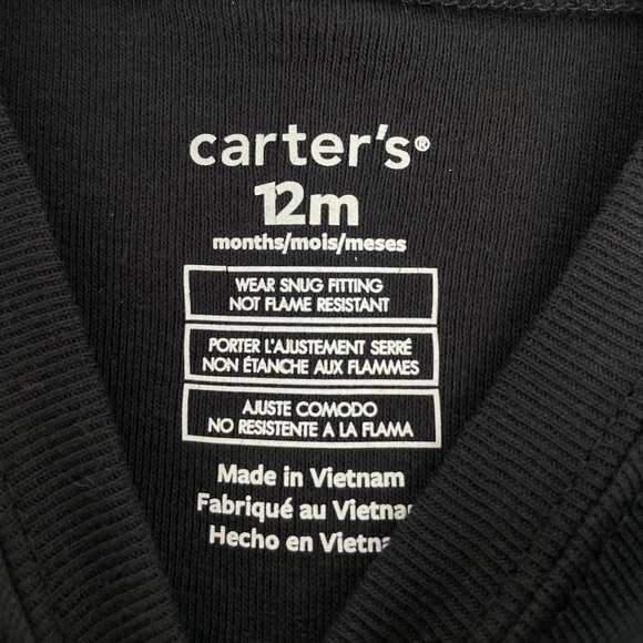 Carter’s Glow In The Dark Skeleton Pajamas Black Size 12 Months - Picture 6 of 9